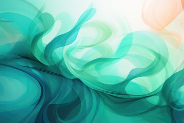 Abstract blue and green background with smooth lines and waves. Abstract background for March: Irish American Heritage Month.  - obrazy, fototapety, plakaty