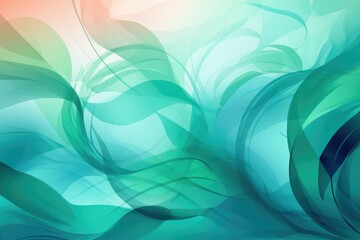 Abstract background with green and blue wavy lines. Abstract background for March: Irish American Heritage Month.  - obrazy, fototapety, plakaty