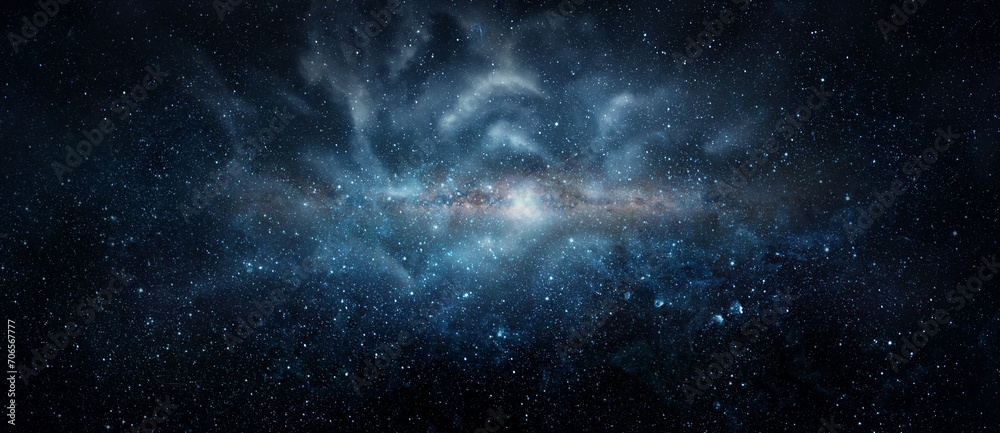 Wall mural space scene with stars in the galaxy. panorama. universe filled with stars, nebula and galaxy,. elem