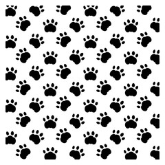vector hand drawn cat paw footprint pattern seamless design paw print background