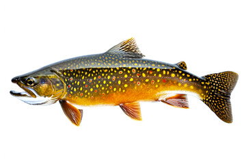 Brook Trout isolated on white - obrazy, fototapety, plakaty