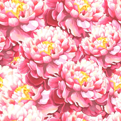 Obraz premium Seamless pattern of peonies. Vector stock illustration eps10.