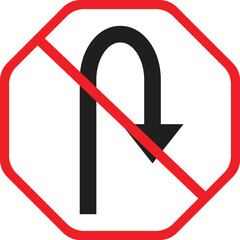 No U turn Arrow sign 