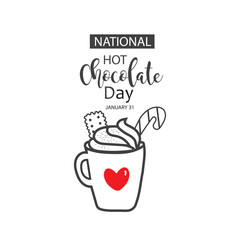 Hot chocolate day, banner design illustration.