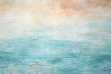 An exquisite painting capturing the serene beauty of a blue ocean with a boat gently gliding through the water, A textured blend of colors creating an abstract sea, AI Generated