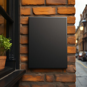 plain black board frame mockup template presentation, generative ai