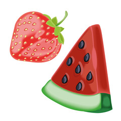 watermelon and strawberry