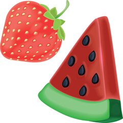 watermelon and strawberry