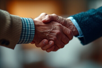 Firm Handshake between Business Colleagues