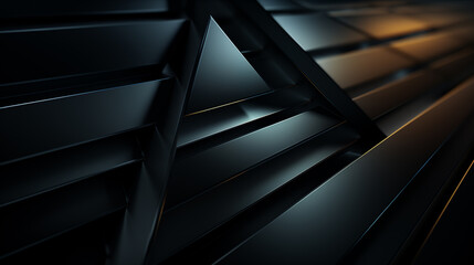 Obraz premium Abstract black background, minimalism, sharp corners and rectangular shapes. Generative AI