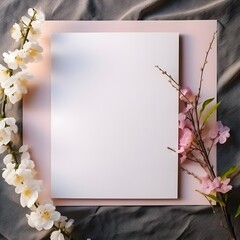 paper sheet with deckled edges wedding stationery mockup generative ai