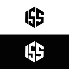Obraz premium ISS logo. I S S design. White ISS letter. ISS, I S S letter logo design. Initial letter ISS letter logo set, linked circle uppercase monogram logo. I S S letter logo vector design. 