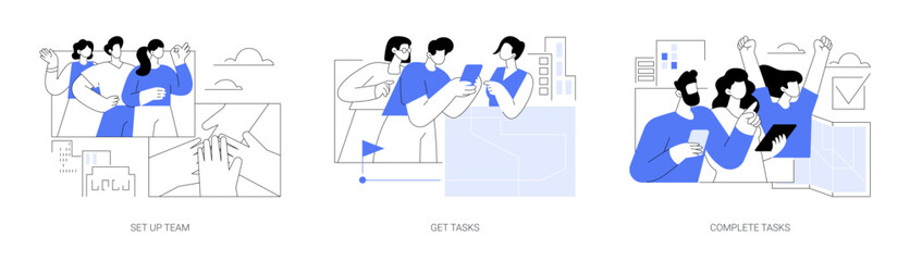 City quest isolated cartoon vector illustrations se