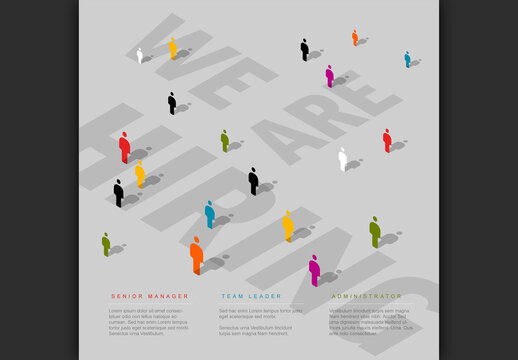 We are hiring minimalistic flyer template - light version with color people