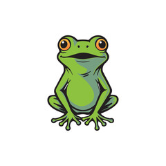 green frog vector animal cartoon