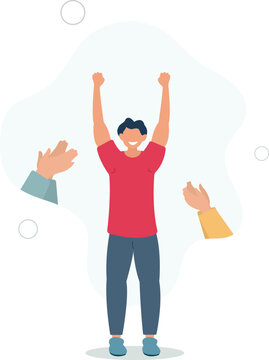 Clapping hands, different people applaud. success concept.flat vector illustration.