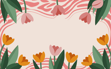 Floral abstract background poster. Good for fashion fabrics, postcards, email header, wallpaper, banner, events, covers, advertising, and more. Valentine's day, women's day, mother's day background.