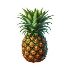 Fototapeta premium Fresh pineapple png isolated transparent background Ai generative.
