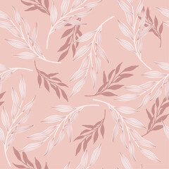 Pink pattern with leaves

