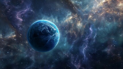 Obraz na płótnie Canvas Planet with nebulae and stars in the vast universe