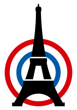 TOUR EIFFEL AVEC COCARDE TRICOLORE