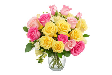 AI generated watercolor bouquet. watercolor flowers and leaves illustration for wedding, greetings, stationary, wallpapers, fashion, background. rose, blossom, olive, green leaves, Eucalyptus etc