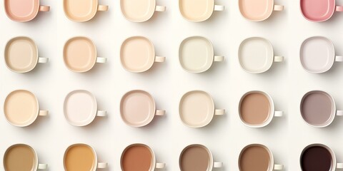 Array of Coffee Cups Showcasing Various Shades