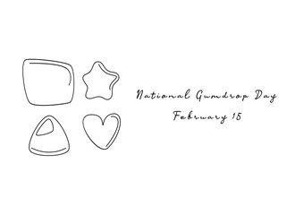 Excellent single-line artwork for National Gumdrop Day celebrations.