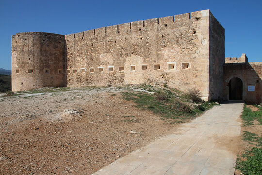 ruined fortress in aptera in crete in greece
