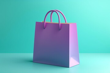 Elegant Gradient Shopping Bag on Pastel Background
