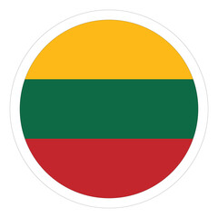 Lithuania flag in circle shape
