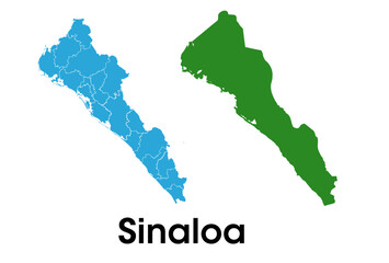 Sinaloa state map in mexico