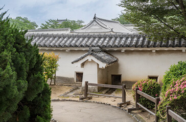 Himeji Castle in Japan.
Inside quarters and gates inside Himeji castle.