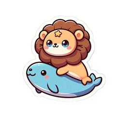 Obraz premium Generative AI Cute Little sea lion Sticker, cute baby pinniped sticker, cool sea lion stickers, lovely Little baby sea lion Sticker, adorable little sea lion stickers, adorable baby pinniped sticker