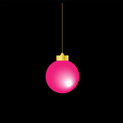 Hanging christmas balls ,pink light design