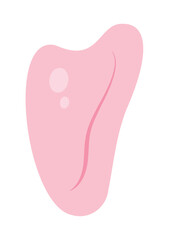 Pink quartz guasha massager, face and neck massage tool. Hand drawn vector illustration isolated on white background