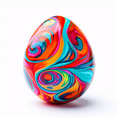 Fototapeta na wymiar Colorful painted Easter egg with isolated white background - ai generative
