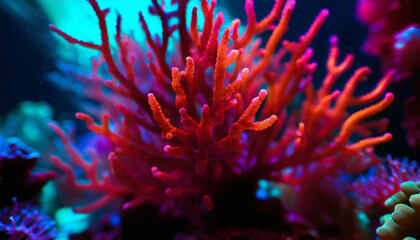 Naklejka na ściany i meble Underwater Ecosystem Coral Reef Macro Shot