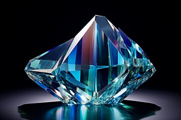 Lustrous Quartz crystal glossy. Nature color. Generate Ai