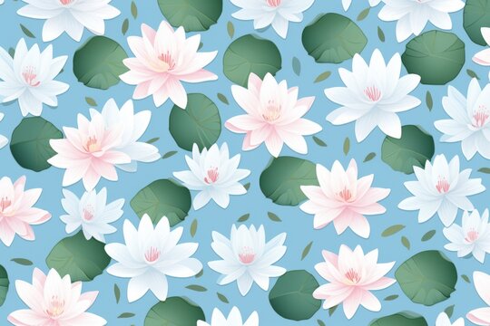 White and pink water lilies IA vector