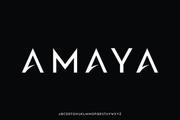 Modern elegant sharp sans serif alphabet display font vector