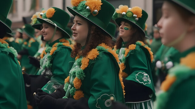 The Vibrance of Saint Patrick's Day: A Parade of Smiles and Tradition AI-Generative
