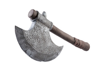 Medieval axe isolated on white background with clipping path