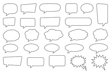 Obraz premium Speech bubble, speech balloon, chat bubble line art vector icon for apps and websites.