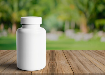 3D illustration. Pills jar isolated.