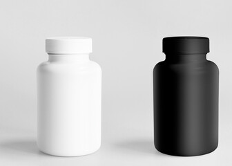 3D illustration. Pills jar isolated.