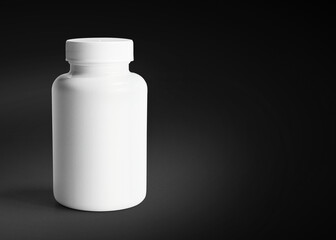 3D illustration. Pills jar isolated.