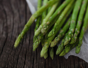 Bunch of fresh green asparagus spears