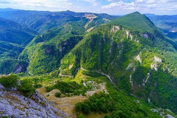 Fototapeta na wymiar Buynovo River Gorge landscape, from the Eagle Eye