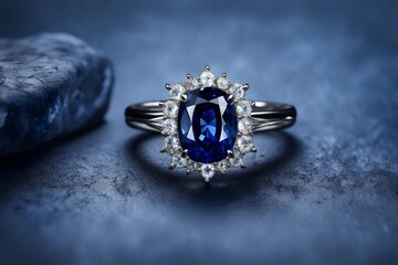 Deep blue sapphire with a luminous glow, showcasing its depth and clarity.